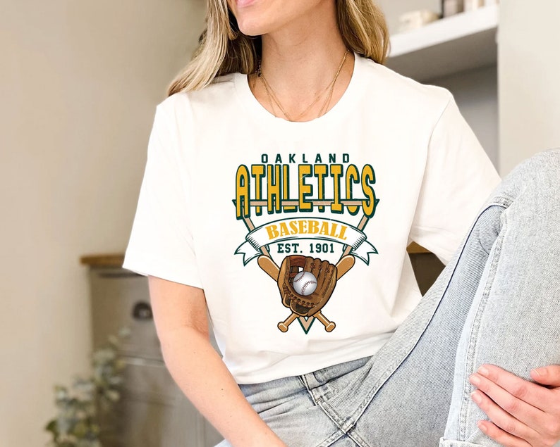 Vintage Oakland Baseball Shirt, Oakland MLB Shirt, Baseball Fan Gifts, Oakland Fan Shirt - Image 3