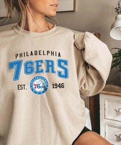 Vintage Philadelphia 76ers EST 1946 Logo Sweatshirt, Sixers Basketball Team Shirt, NBA Tee, World Series, Unisex Shirt Sweater Hoodie
