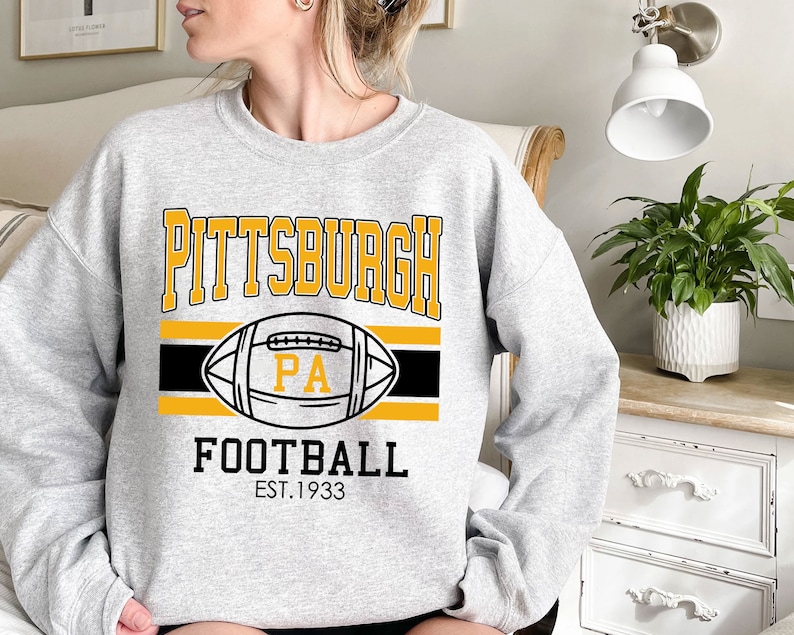 Vintage Pittsburgh Football Sweatshirt, Retro Pittsburgh Football Shirt for NFL Fans - Image 2