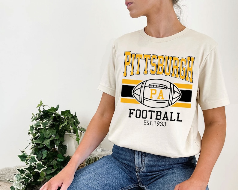 Vintage Pittsburgh Football Sweatshirt, Retro Pittsburgh Football Shirt for NFL Fans - Image 3