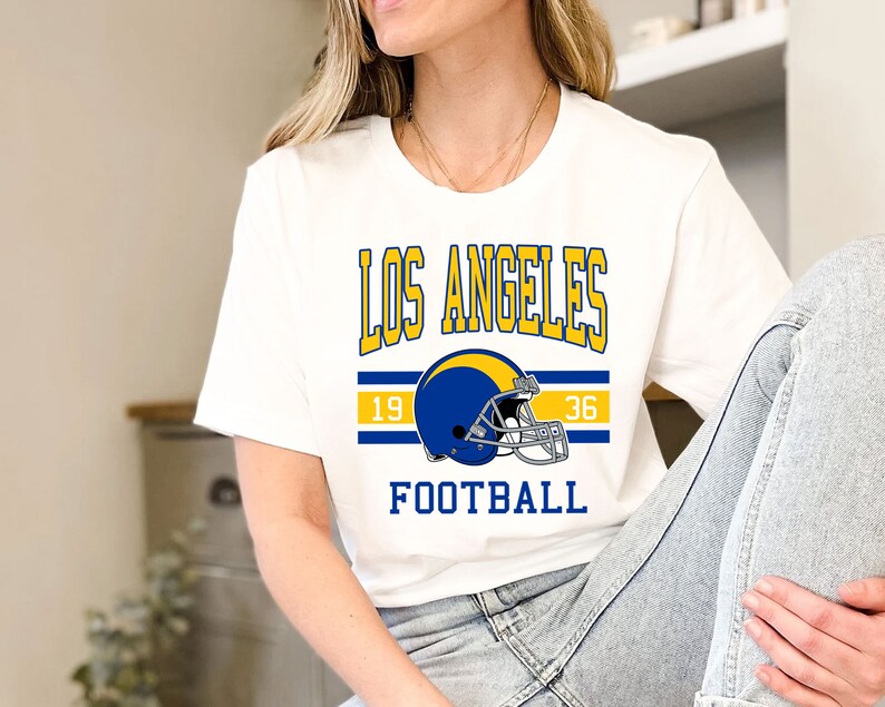 Vintage Retro Los Angeles Football Crewneck Sweatshirt Hoodie Shirt for NFL Fans - Image 3