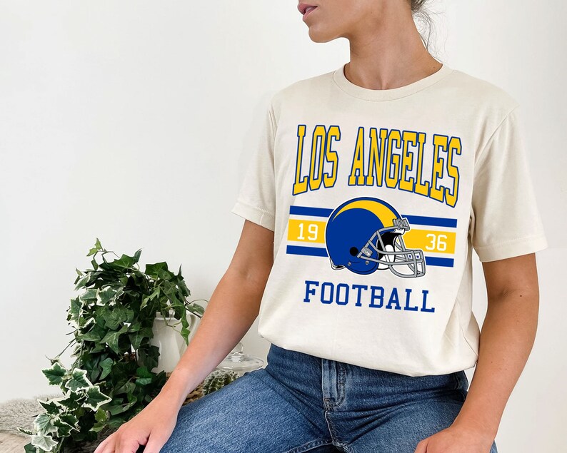 Vintage Retro Los Angeles Football Crewneck Sweatshirt Hoodie Shirt for NFL Fans - Image 4