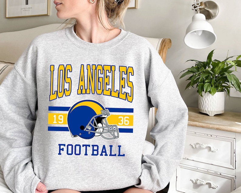 Vintage Retro Los Angeles Football Crewneck Unisex Sweatshirt Hoodie Shirt - Image 2