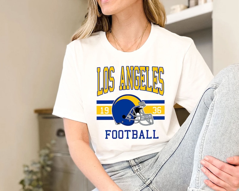 Vintage Retro Los Angeles Football Crewneck Unisex Sweatshirt Hoodie Shirt - Image 3