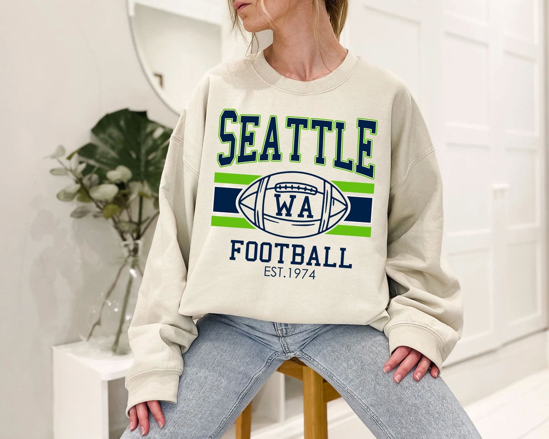 Vintage Seattle Football Sweatshirt, Retro Seattle Football Shirt for NFL Fans