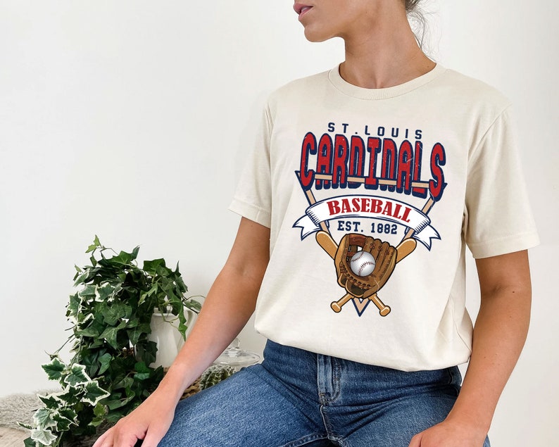 Vintage St. Louis Baseball Shirt, St. Louis MLB Shirt, Baseball Fan Gifts, St. Louis Fan Shirt - Image 4