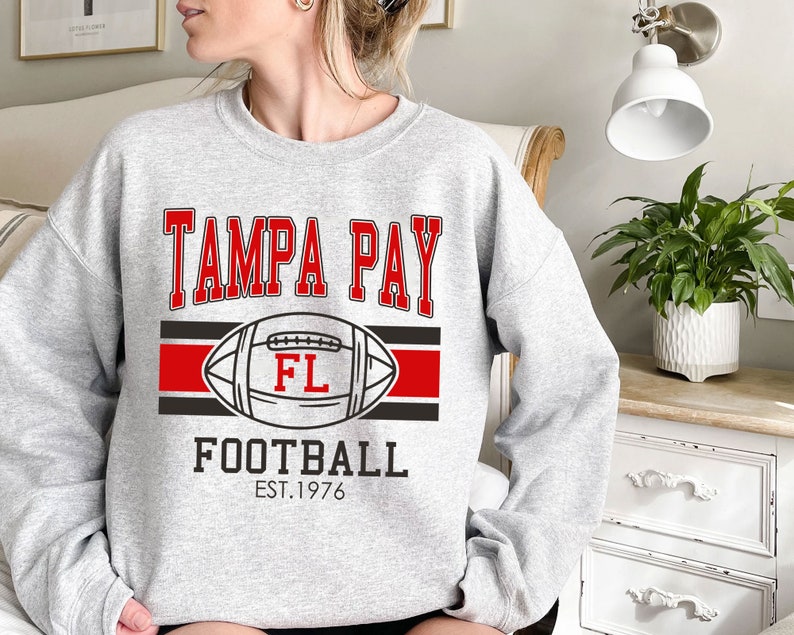 Vintage Tampa Bay Football Sweatshirt, Retro Tampa Bay Football Shirt for NFL Fans - Image 2