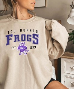 Vintage Tcu Horned Frogs Est 1873 Sweatshirt, Horned Frogs Shirt, Texas Christian University Shirt, Ncaa Shirt