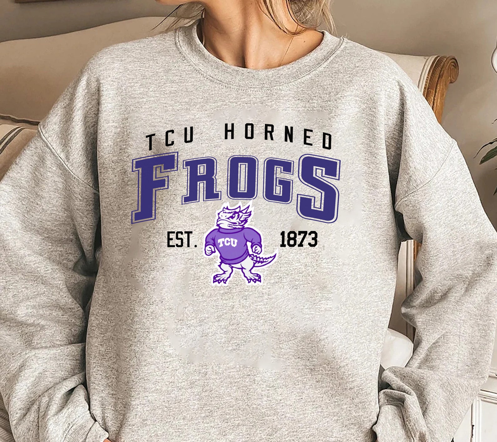 Vintage Tcu Horned Frogs Est 1873 Sweatshirt, Horned Frogs Shirt, Texas Christian University Shirt, Ncaa Shirt - Image 3