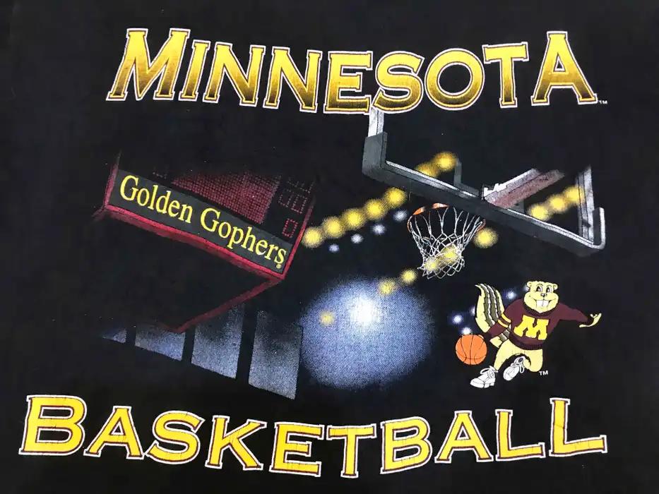 Vintage Tsi Minnesota Golden Gophers Ncaa Basketball T-Shirt Full Size, University Football Fan Shirts
