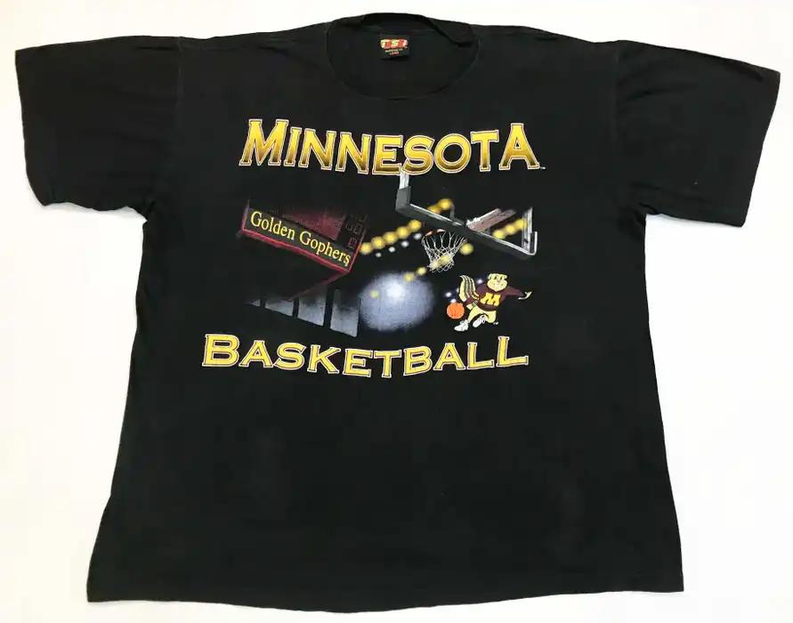 Vintage Tsi Minnesota Golden Gophers Ncaa Basketball T-Shirt Full Size, University Football Fan Shirts - Image 2