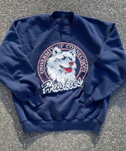 Vintage UConn Huskies Logo Sweatshirt, University Of Connecticut, NCAA Basketball, Unisex Shirt Sweater Hoodie