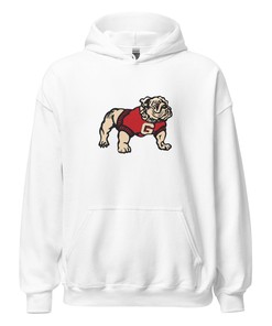 Vintage UGA Hoodie Sweatshirt Sport Shirt - 1940's Classic Bulldog Art
