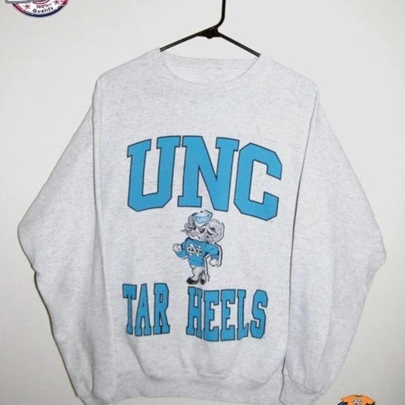 Vintage Unc Tar Heels Mascot Logo Sweatshirt, Ncaa Unc Tar Heels Shirt, University Of North Carolina, Unisex Shirt