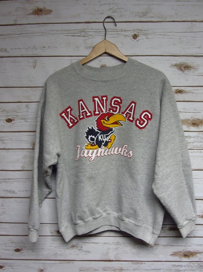 Vintage University Of Kansas Jayhawks Basketball Sweatshirt, Kansas University Sweatshirt