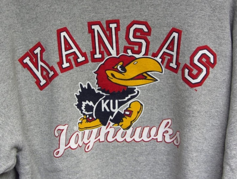 Vintage University Of Kansas Jayhawks Basketball Sweatshirt, Kansas University Sweatshirt - Image 2