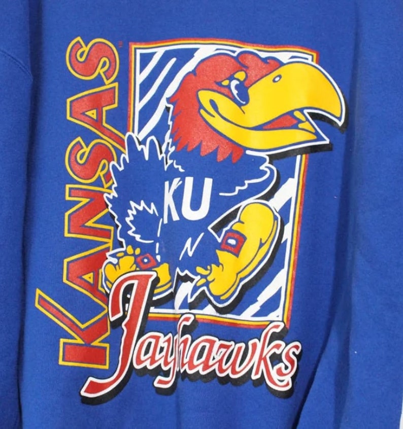 Vintage University Of Kansas Jayhawks Sweatshirt, Kansas Jayhawks Sweater - Image 2