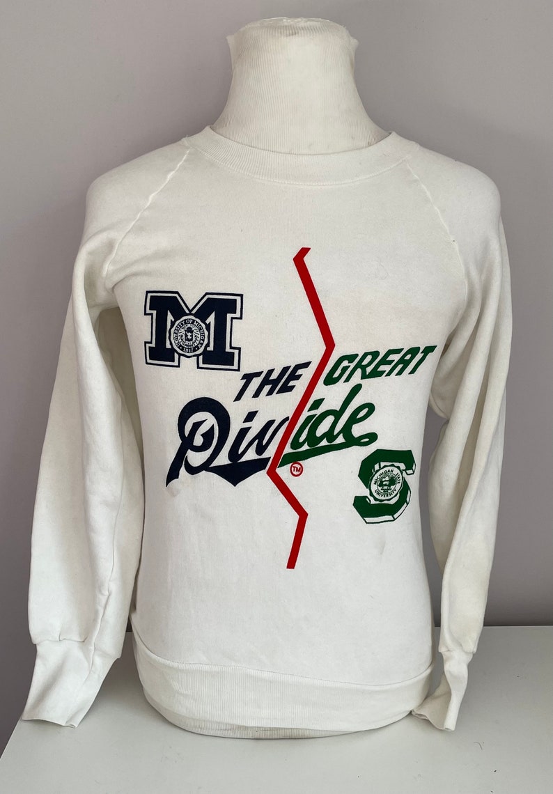 Vintage University Of Michigan And Michigan Stage the Great Divide Ncaa Sports 1980s Sweatshirt