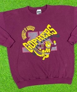 Vintage University Of Minnesota Golden Gophers Crewneck Sweatshirt 1980'S Ncaa Football 90S 80'S Rare