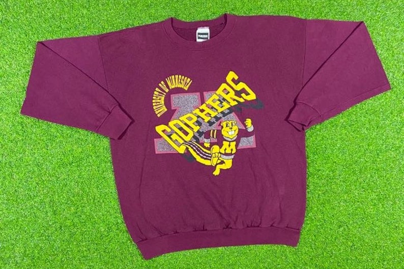 Vintage University Of Minnesota Golden Gophers Crewneck Sweatshirt 1980'S Ncaa Football 90S 80'S Rare