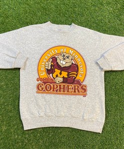 Vintage University Of Minnesota Golden Gophers Crewneck Sweatshirt Soffe Ncaa College Football Pull Over 1990S 90S