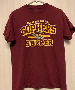 Vintage University Of Minnesota Golden Gophers Soccer T-Shirt Full Size, University Football Fan Shirts