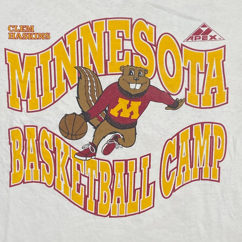 Vintage University Of Minnesota Golden Gophers T Shirt Shirt Apex One Ncaa College Basketball - Image 2