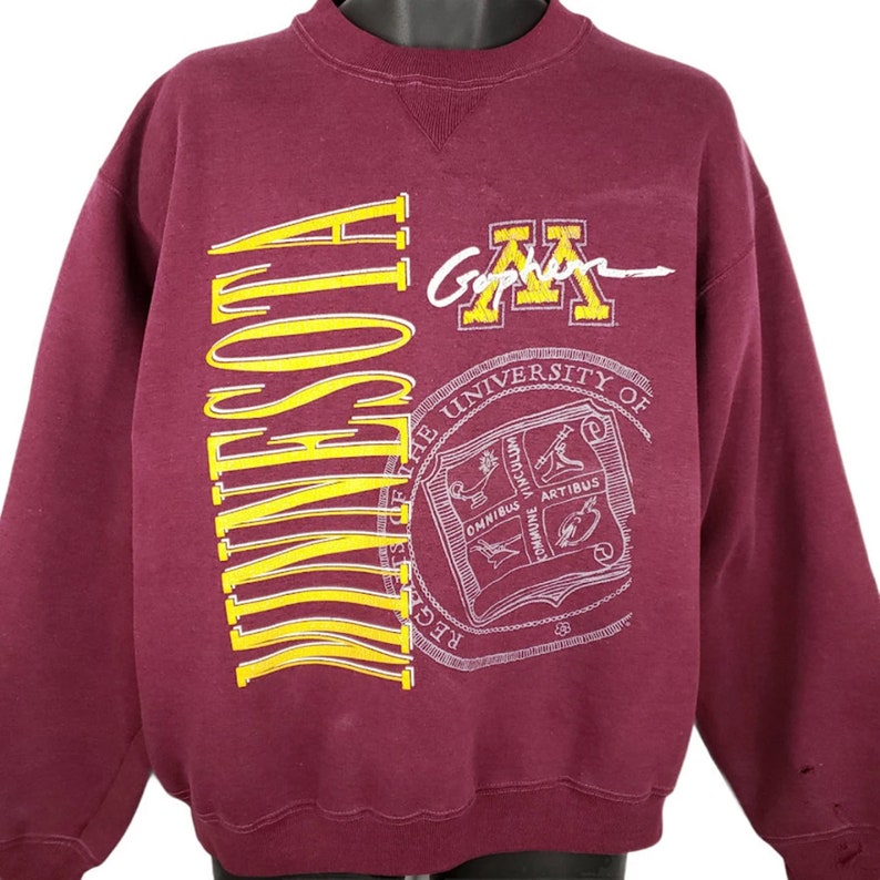 Vintage University Of Minnesota Gophers Sweatshirt, Vintage Sweatshirt, T-Shirt, Hoodie Full Size