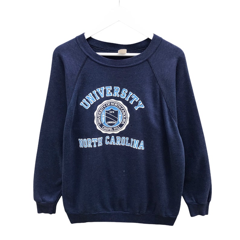 Vintage University Of North Carolina Biglogo Print Sweatshirt Crewneck Pullover Jumper Streetwear Navy Sweatshirt