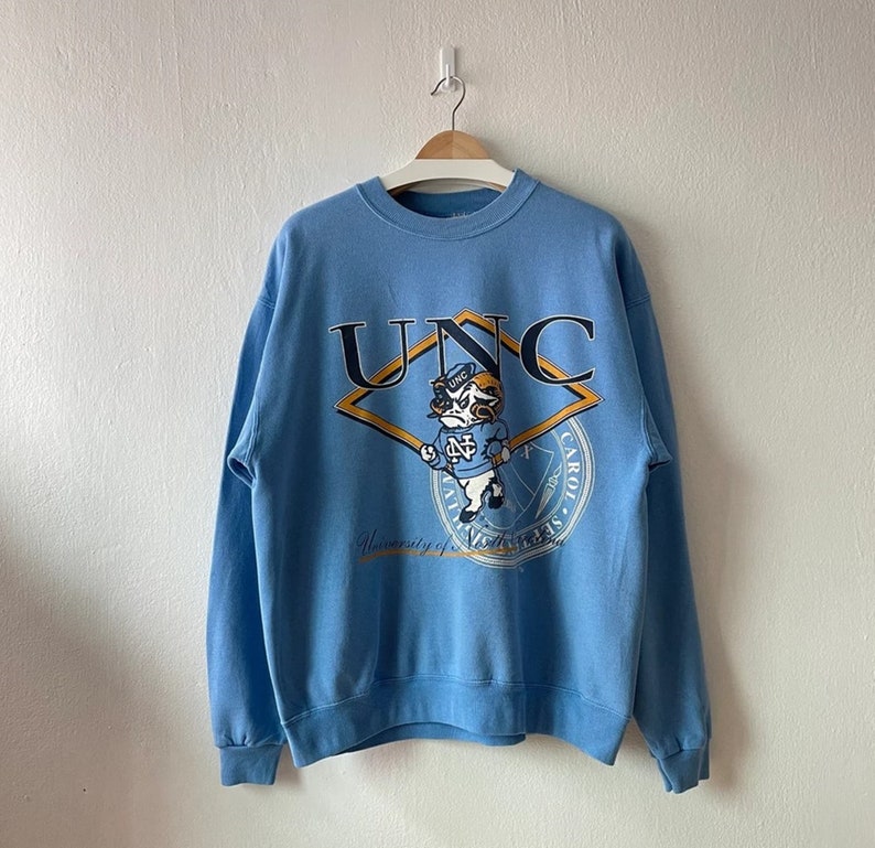Vintage University Of North Carolina Tar Heels Crewneck Sweatshirt, North Carolina Shirt, Gift For Him
