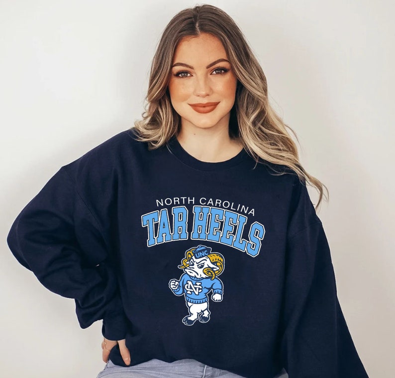 Vintage University Of North Carolina Unisex Sweatshirt, Unc Crewneck Sweater, Vintage 90'S Tar Heels Tee