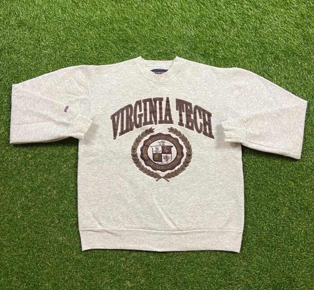 Vintage Virginia Tech University Crewneck Sweatshirt, Hoodie