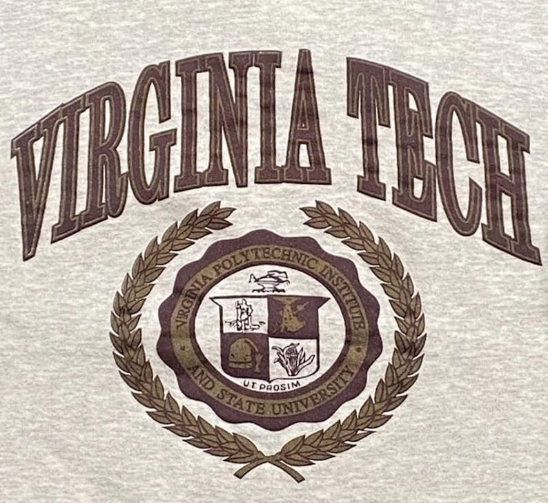 Vintage Virginia Tech University Crewneck Sweatshirt, Hoodie - Image 2