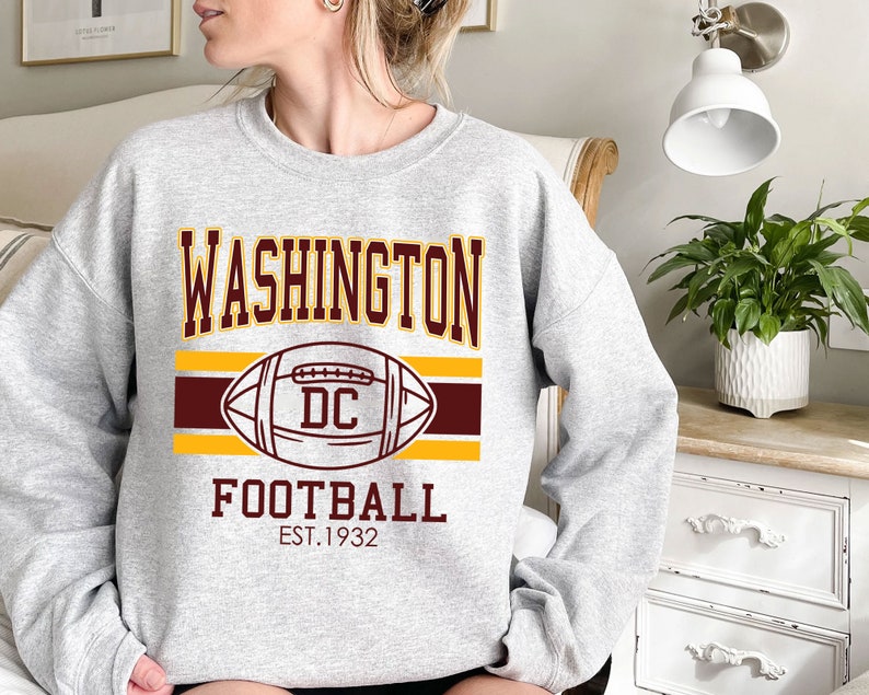 Vintage Washington Football Sweatshirt, Retro Washington Football Shirt for NFL Fans - Image 2