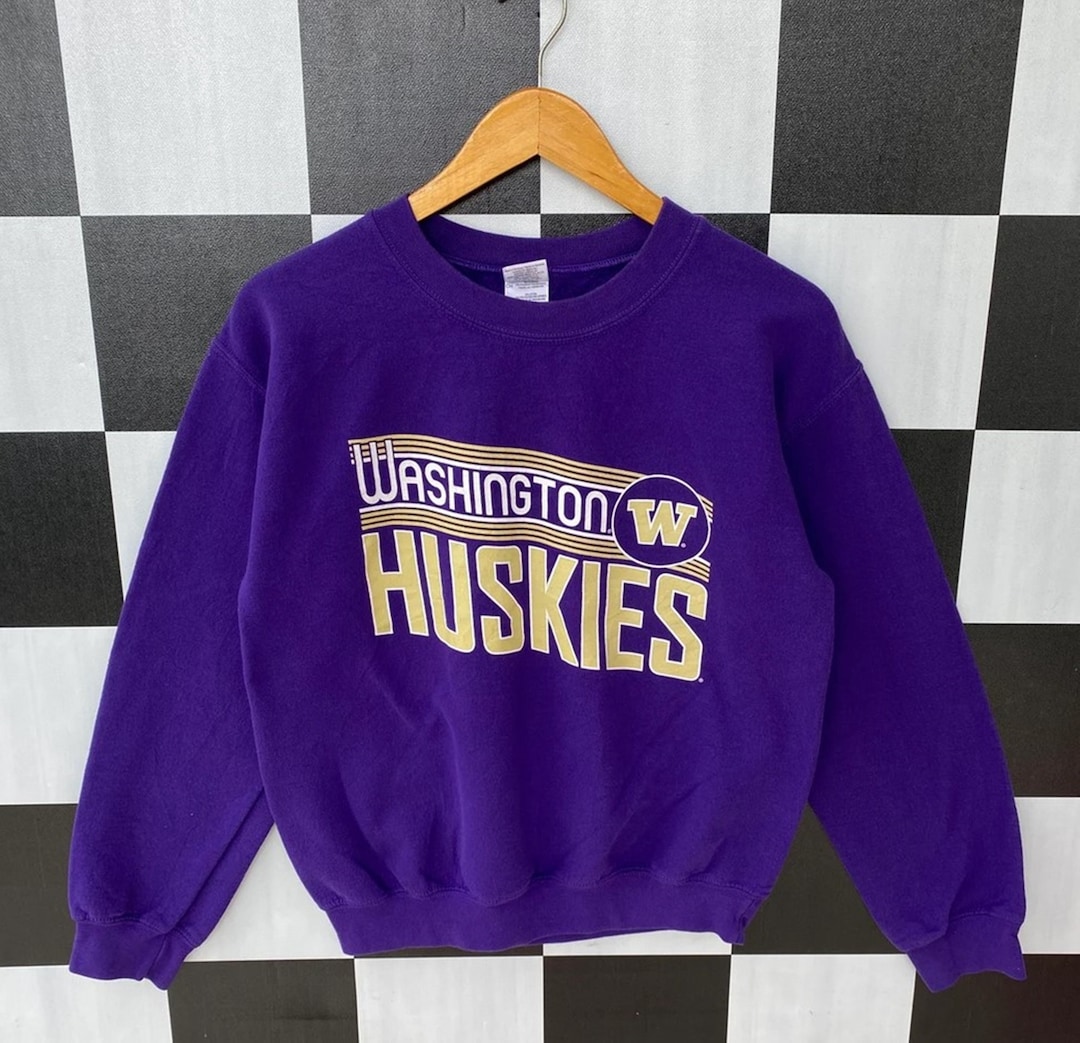 Vintage Washington Huskies Sweatshirt, Jumper Washington Huskies Crewneck, Big Logo Washington Huskies Pullover Shirt