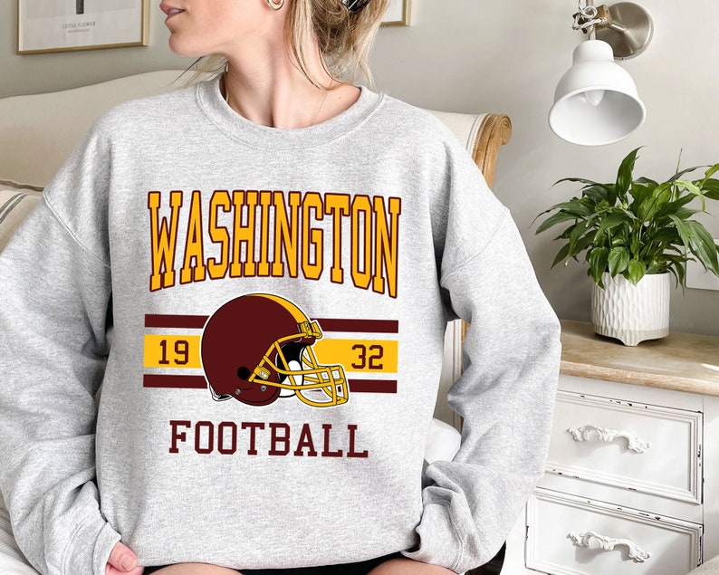 Washington Football Sweatshirt, Vintage Retro Washington Football Shirt for NFL Fans - Image 2