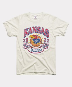 White 2022 Ku National Champions Tee Gifts For Fans, Kansas Basketball Shirts