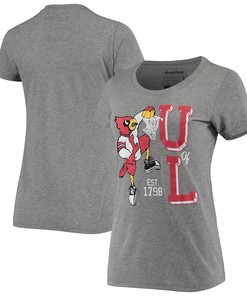 Women'S Homefield Heathered Gray Louisville Cardinals Vintage Dunking Cardinal T-Shirt