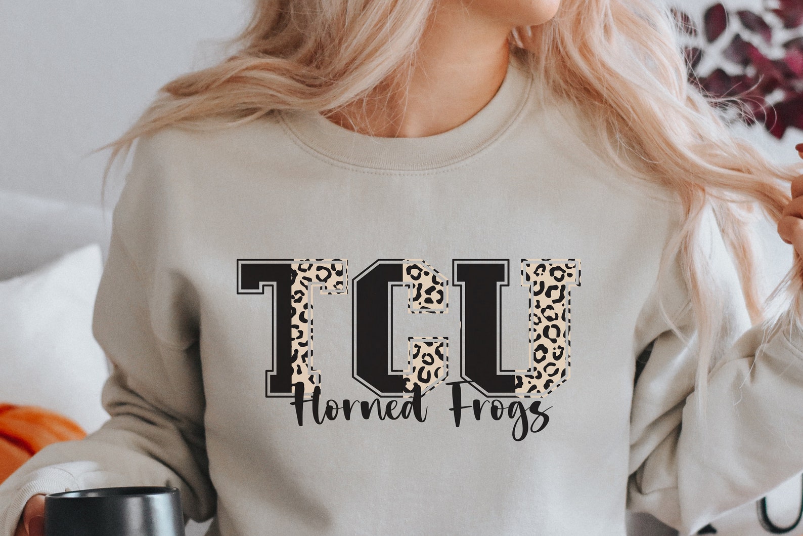 Womens Tcu Football Sweatshirt, Cheetah Tcu Shirt, Horned Frogs Sweatshirt, Trendy Football Shirt, Tcu Student Gifts - Image 3