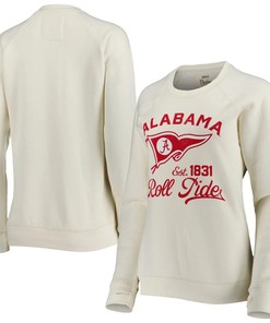Wopressbox Cream Alabama Crimson Tide Old Standard Pennant Knobi Raglan Pullover Sweatshirt