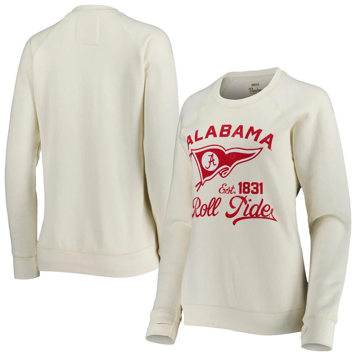 Wopressbox Cream Alabama Crimson Tide Old Standard Pennant Knobi Raglan Pullover Sweatshirt