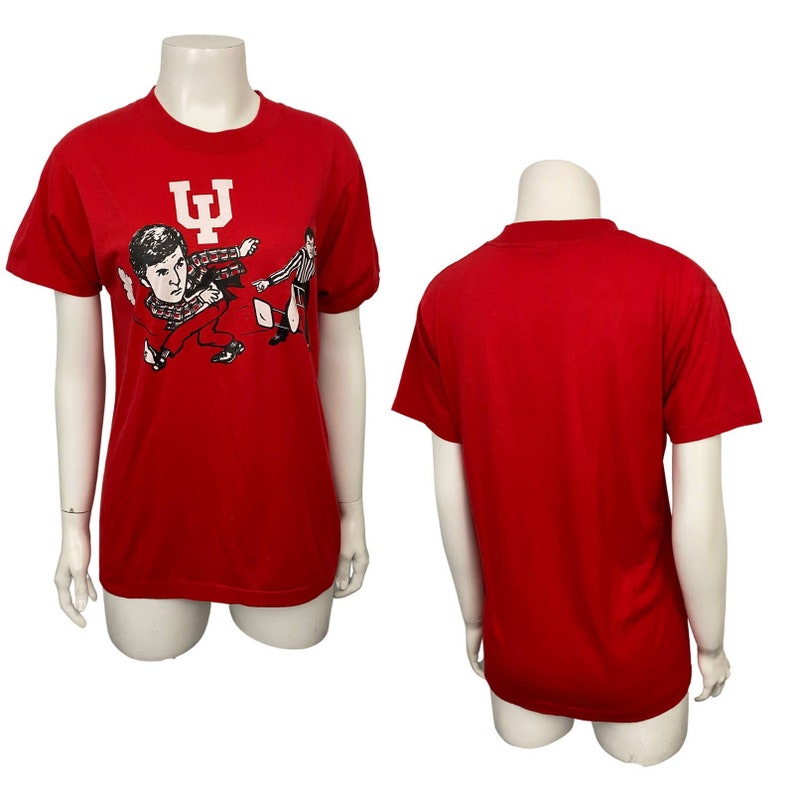 1980S Rare Iu Indiana University Bobby Knight Shirt Collectible Iu Hoosiers Shirt For Ncaa Fans - Image 2
