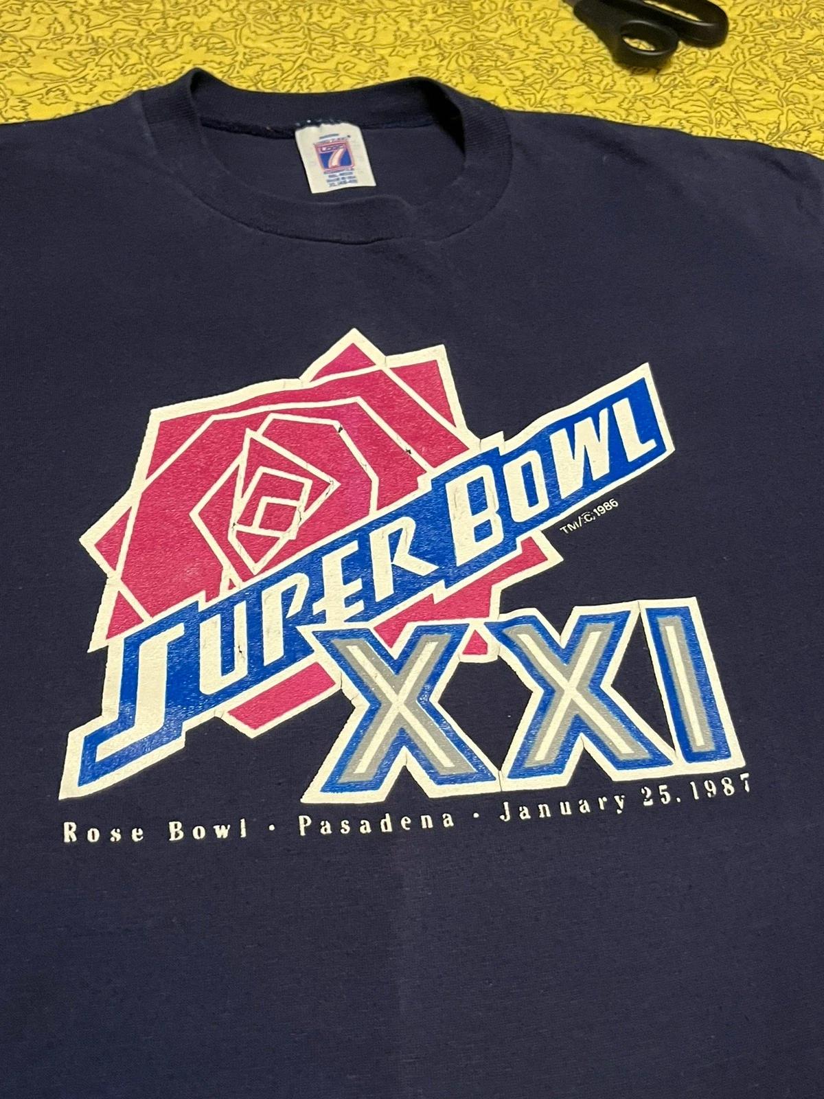 1987 Logo 7 Superbowl Xxi Pasadena Vintage Usa Made Sweatshirt T-shirt, NFL Football Teams Gifts For Fans - Image 2