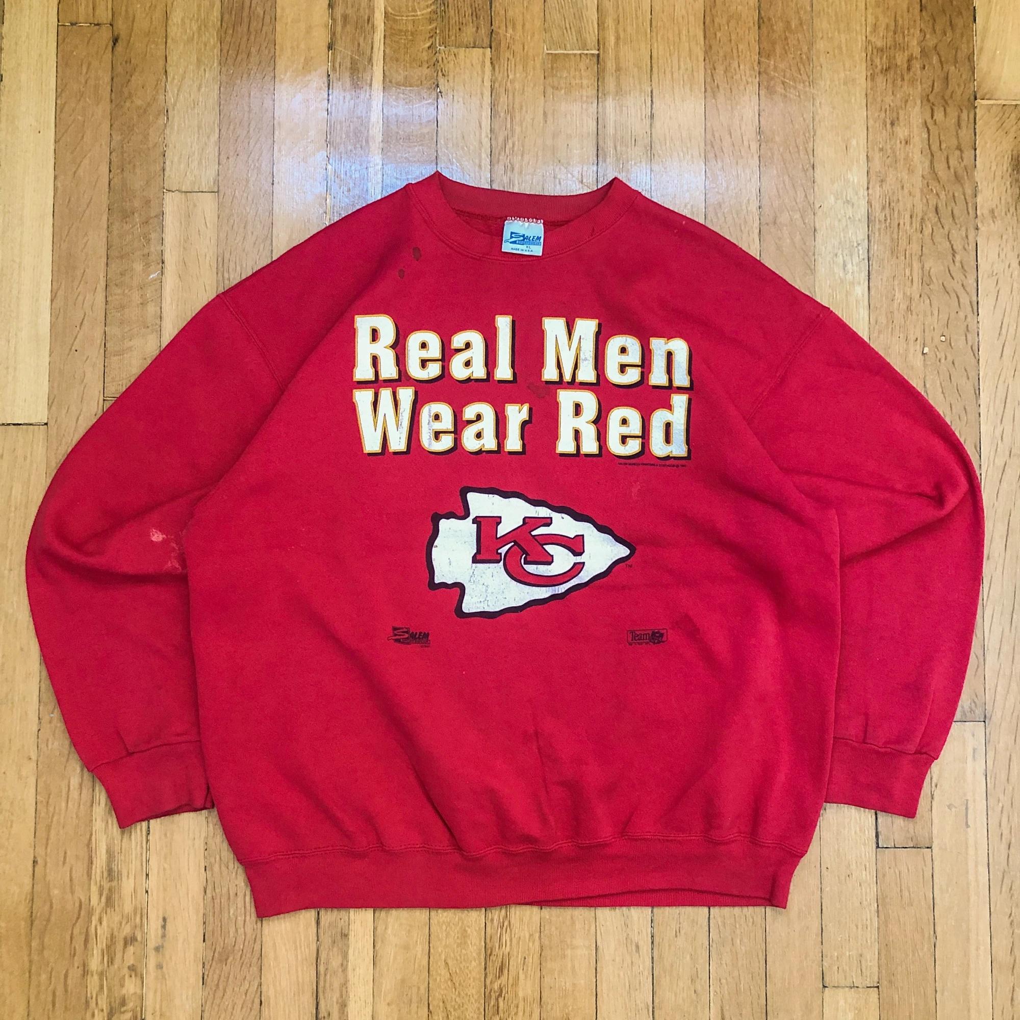1991 Boxy Real Men Wear Red Kansas City Chiefs Sweatshirt T-shirt, NFL Football Teams Gifts For Fans