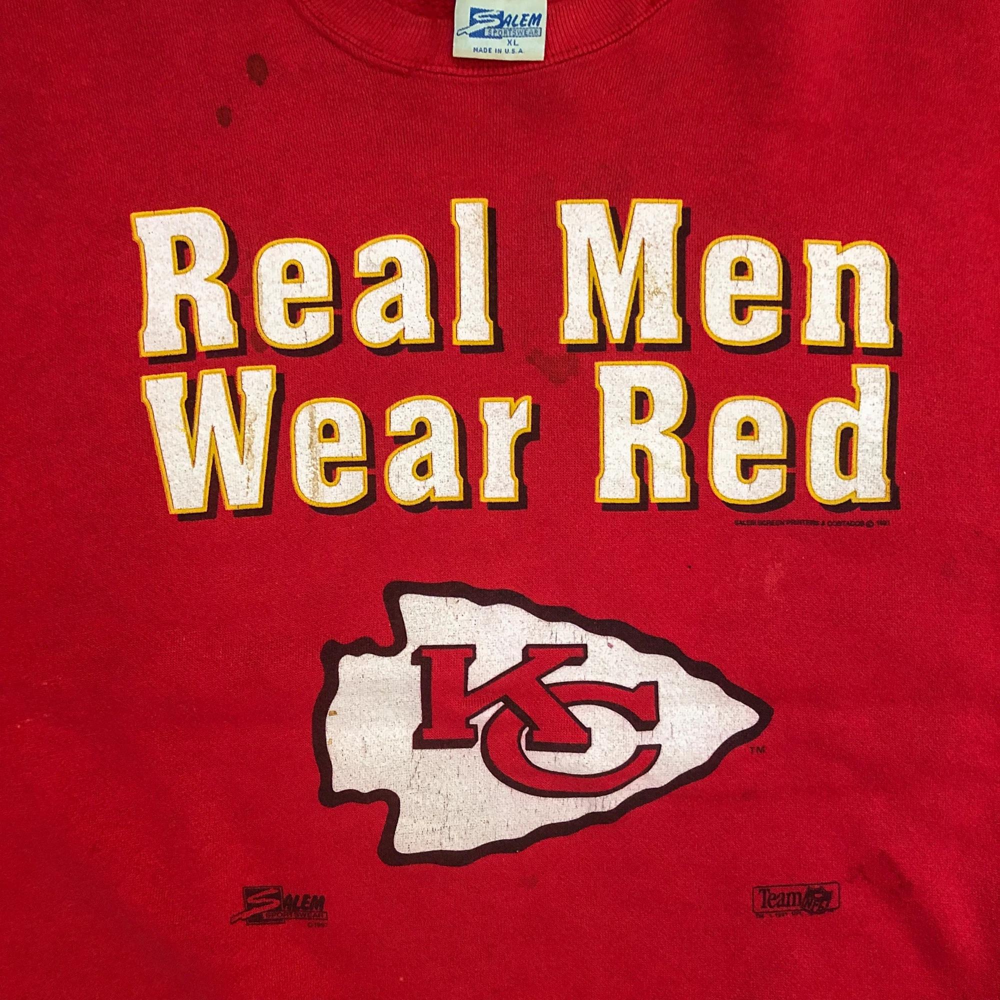 1991 Boxy Real Men Wear Red Kansas City Chiefs Sweatshirt T-shirt, NFL Football Teams Gifts For Fans - Image 2