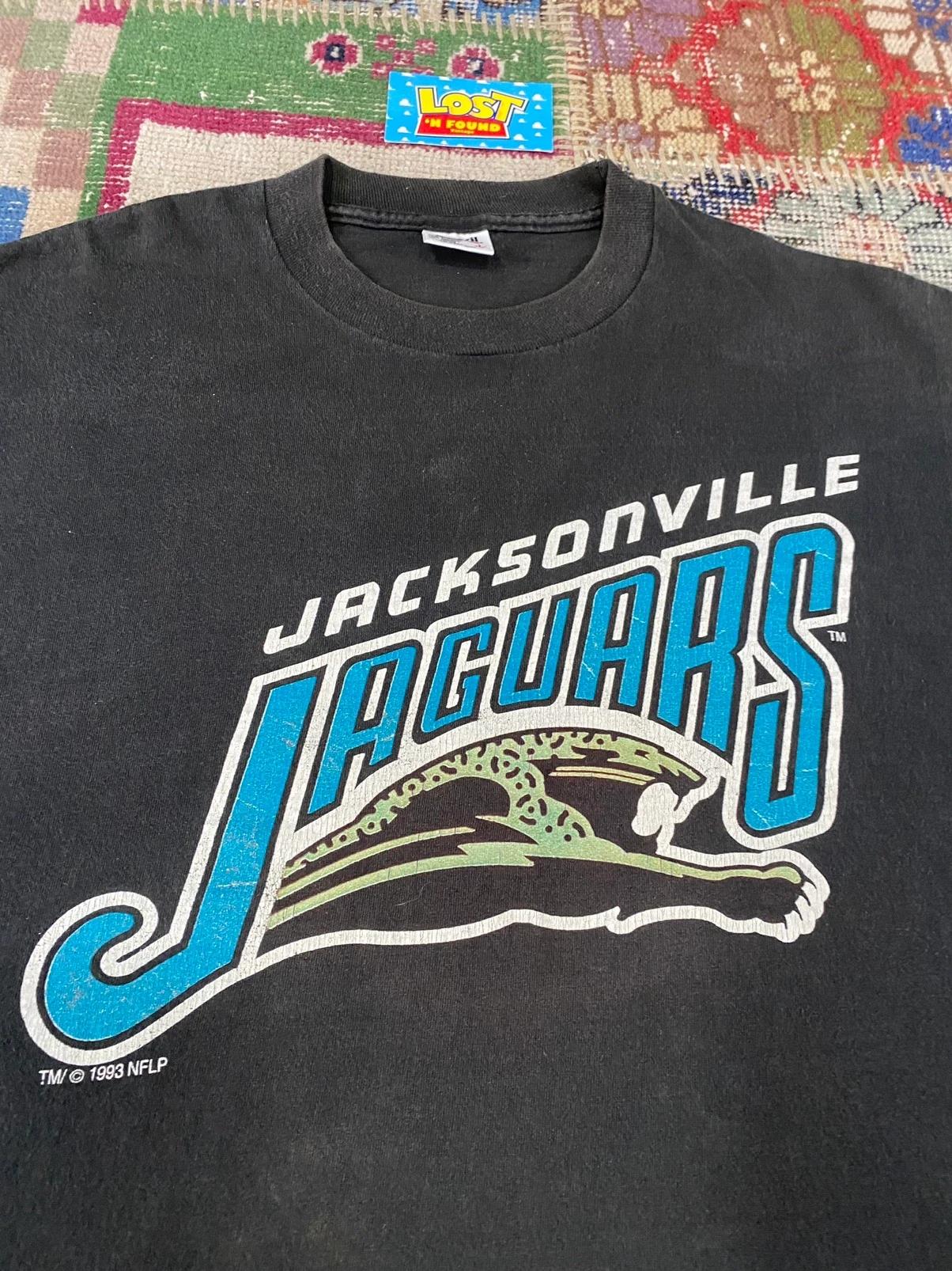 1993 Vintage Style NFL Jacksonville Jaguars Team Logo Faded Sweatshirt T-shirt Ideal Gift for NFL Fans - Image 2