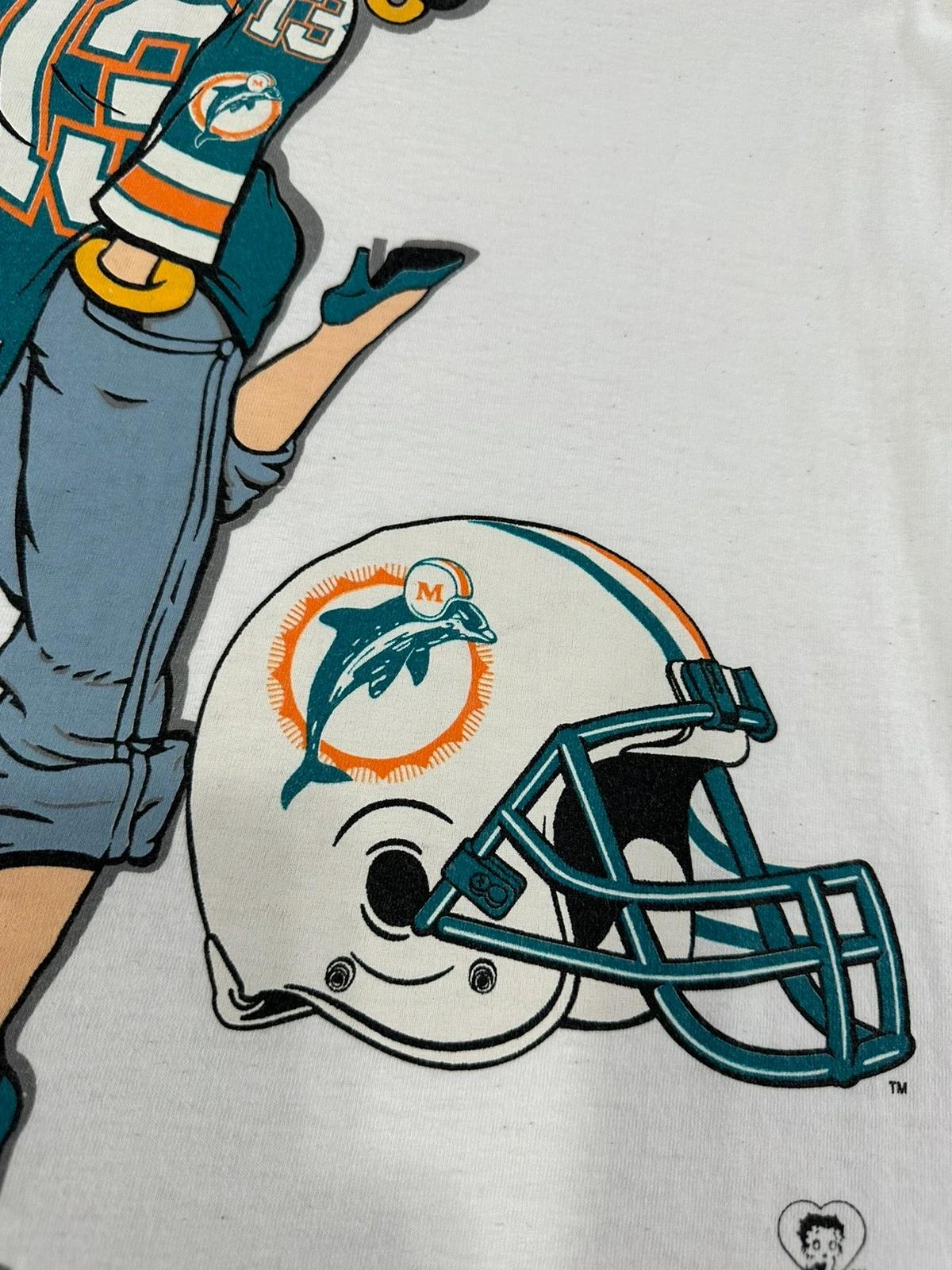 1993 Vintage Style NFL Miami Dolphins Betty Boop Pin Up Girl Sweatshirt T-shirt Ideal Gift for NFL Fans - Image 2