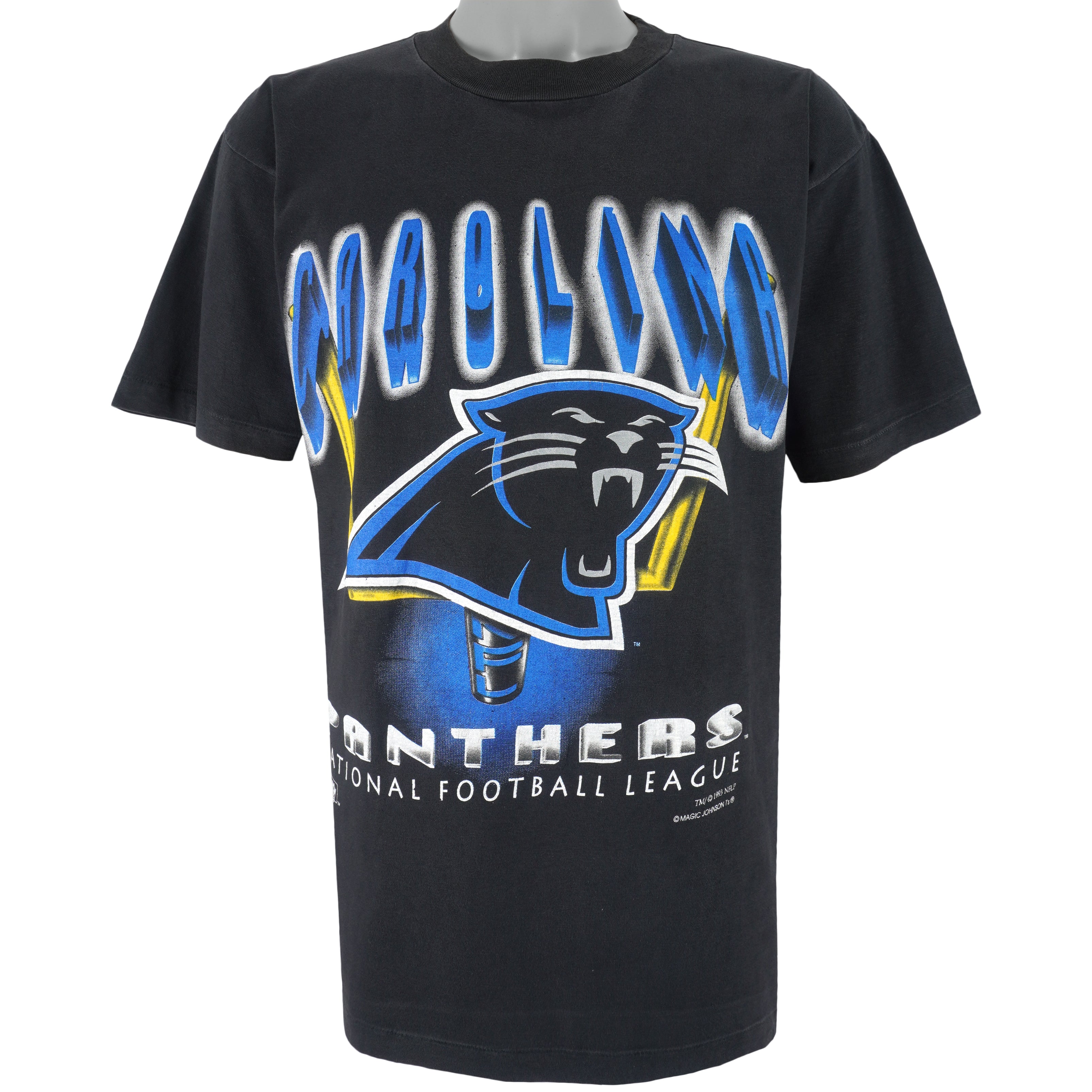 1993 Vintage Style Nfl Carolina Panthers Spell-Out T-Shirt Hoodie Sweatshirt Reprinted Full Size Gifts For Fans