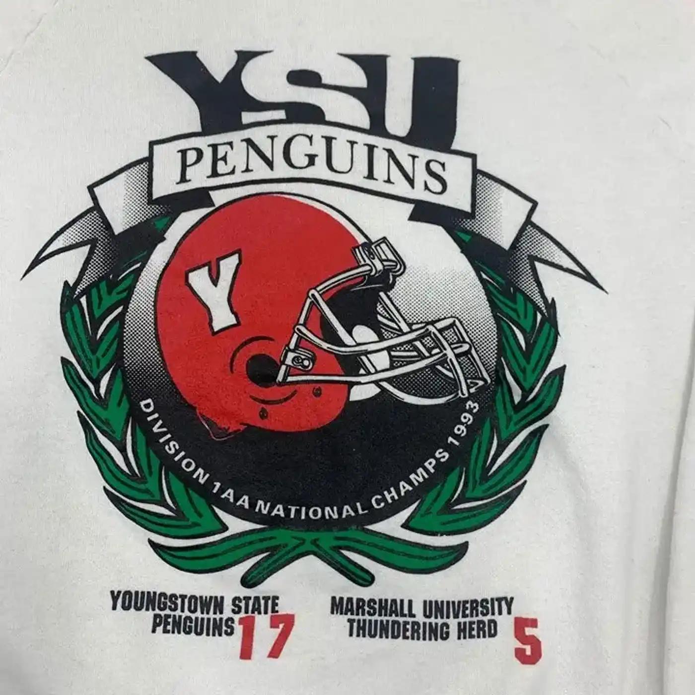 1993 Ysu Penguins Football Champs T-Shirt Sweatshirt Hoodie American Football Gifts Lover - Image 2