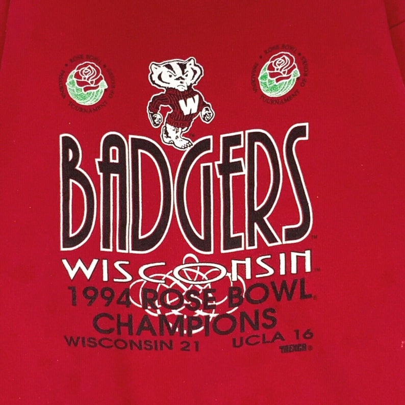 1994 Wisconsin Badgers Rose Bowl Champs Vintage Crewneck Sweatshirt, Hoodie, T-Shirt - NCAA Football - Image 2